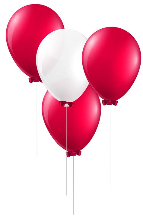 Red and White Balloons PNG Clip Art Image | Gallery Yopriceville - High ...