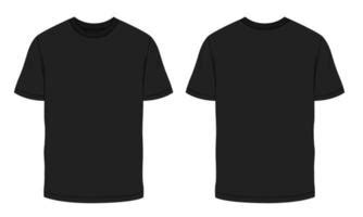 Plain Black T Shirt Front And Back