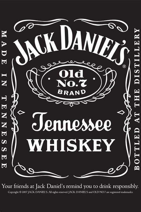 Jack Daniels Etikett Vorlage