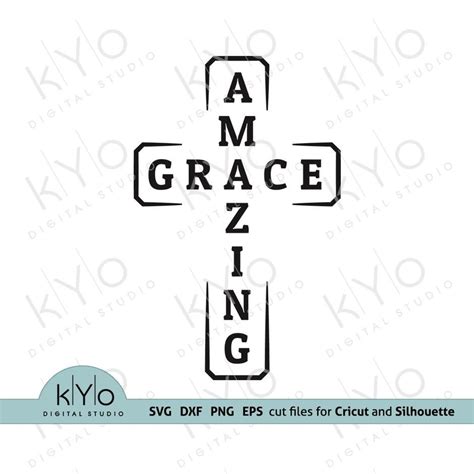 Amazing Grace Cross Svg Circle Monogram Font, Monogram Fonts, Lettering ...