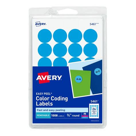 Avery® Removable Color-Coding Labels, 3/4" Diameter, 1,008 Labels (5461) - Color-Coding Labels ...