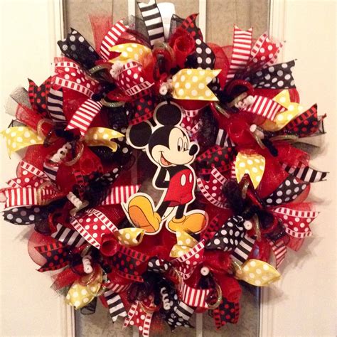 Mickey Mouse deco mesh wreath with metal Mickey center | Mickey mouse wreath, Craft mesh wreaths ...