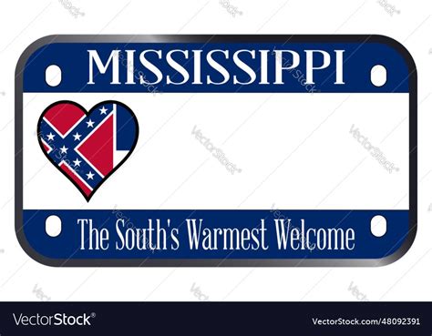 Mississippi state motorcycle license plate Vector Image