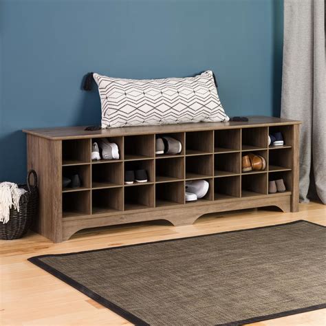 Prepac 60 in. Drifted Gray Shoe Cubby Bench-DSS-6020 - The Home Depot