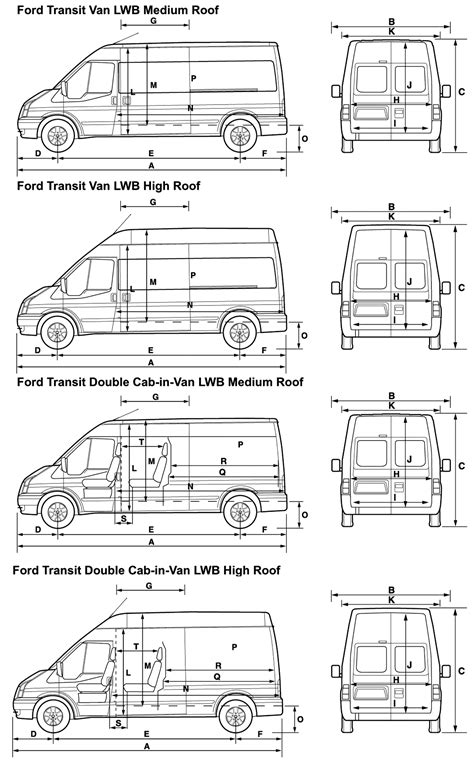 2008 Ford Transit LWB Van blueprints free - Outlines