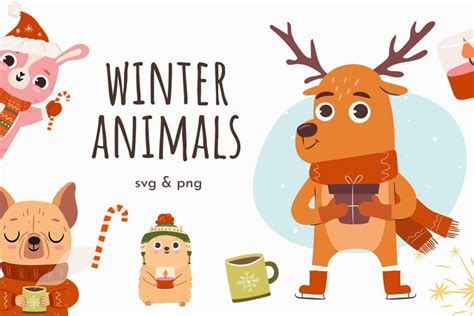 Winter Animals Clip Art