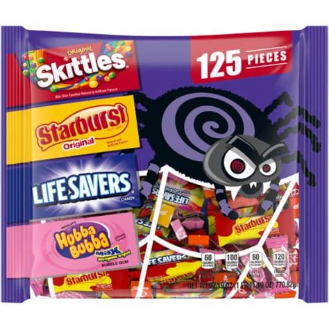 Skittles & Starburst & Life Savers & Hubba Bubba Chewing Gum Bulk Mixed Halloween Candy, 125ct ...