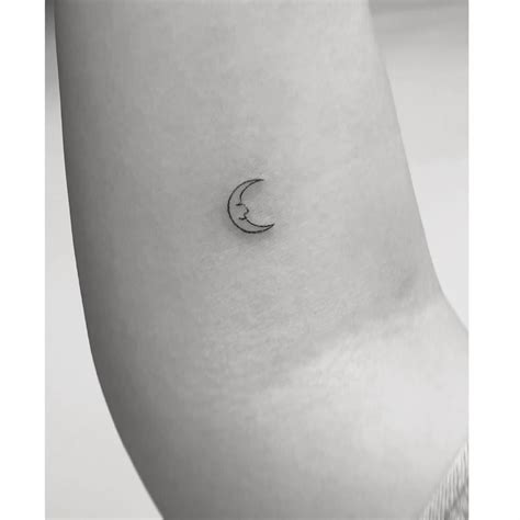 Crescent Moon With Face Tattoo