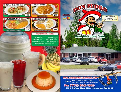 Menu for Don Pedro Mexican Restaurant in Norcross, GA | Sirved