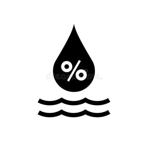 Signo De Humedad Relativa. Icono De Silueta De Corte De Agua De Gota Y Termómetro. Ilustración ...