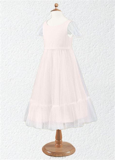 Tracy Tulle Boatneck Tea-Length Dress SJSP0020163 – jolilis