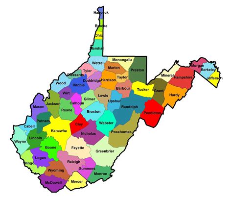 Map of West Virginia (Map Counties) : Worldofmaps.net - online Maps and ...