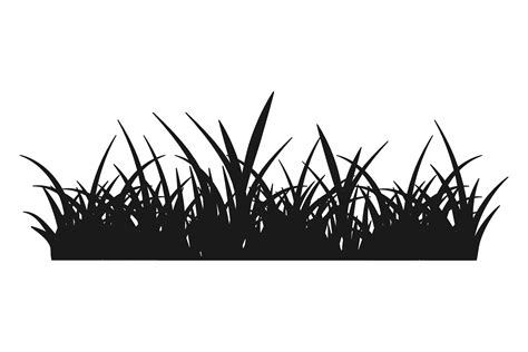 Black Grass Silhouette. Growing Lawn Pla Graphic by onyxproj · Creative ...