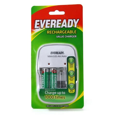 EVEREADY Rechargeable Value Charger Set AA Batteries Charger Battery ...