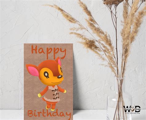 Fauna ACNH Birthday Card Instant Download Printable - Etsy Israel