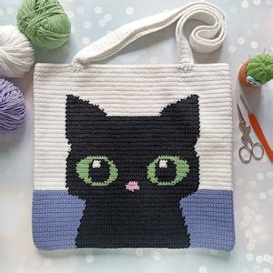 Crochet Cat Pattern, Crochet Bag Pattern, Crochet Tote Bag Pattern - Etsy