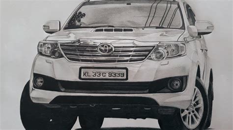 Toyota Fortuner | pencil drawing | short video - YouTube