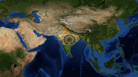 India Lights From Space Zoom. India, Officially The Republic Of India, Is A Country In South ...