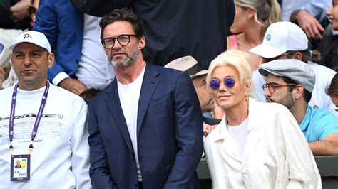 Hugh Jackman and wife Deborra-lee Furness looked somber at Wimbledon ...