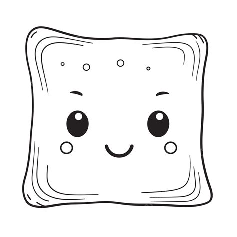 Kawaii Cute Toast Illustration Isolated Vector Outline Sketch Drawing, Kawaii Drawing, Wing ...