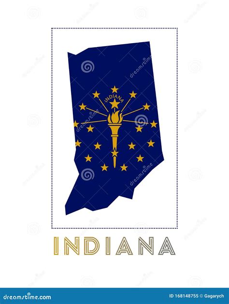 Indiana Logo. Map of Indiana with Us State Name. Stock Vector ...