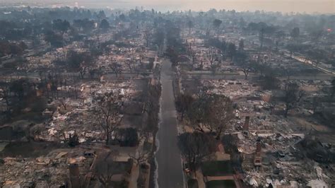 Aerial footage shows damage to Pacific Palisades after LA fires