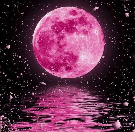 Pin by Dawn Washam🌹 on Pretty in PINK 1 w/a Touch of Black | Pink moon wallpaper, Moon painting ...