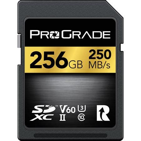 Prograde Digital 256GB SDXC UHS-II U3 Class 10 V60 Memory Card PGSD256GBKNA