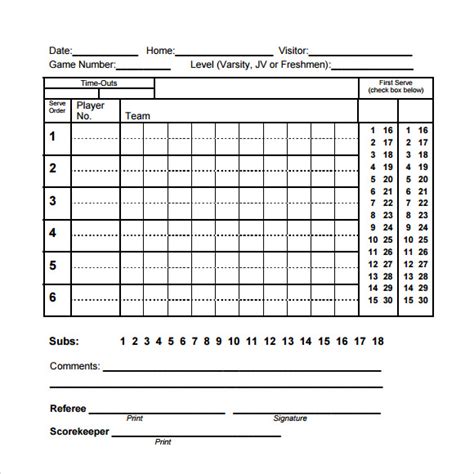 12+ Sample Volleyball Score Sheets | Sample Templates