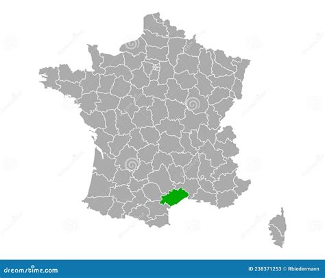 Map of Herault in France stock vector. Illustration of departement ...