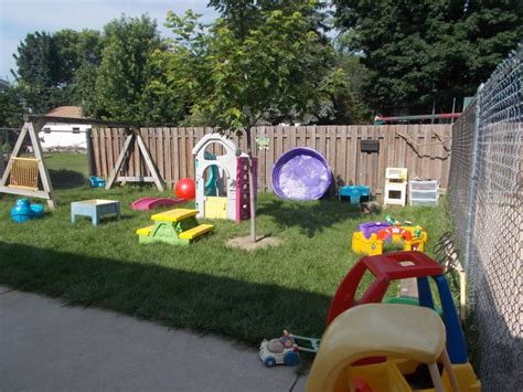 The toddler playground is set up with many centers to accomodate the four toddlers and their ...