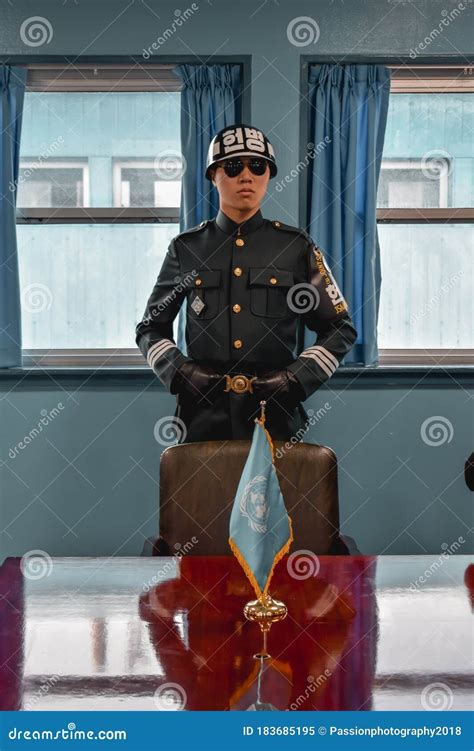 Elite Korean Guard in the Panmunjom Blue House in Joint Security Area Editorial Image - Image of ...