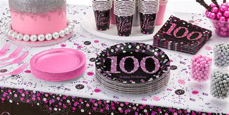 Pink Sparkling Celebration 100th Birthday Party Supplies | Party City