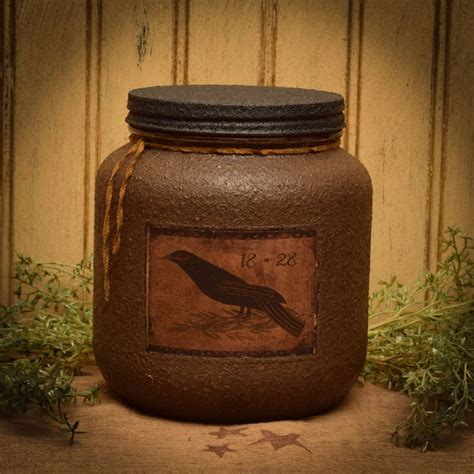 Primitive Bird Jar Candle - 64 oz - Herbal Star Candles