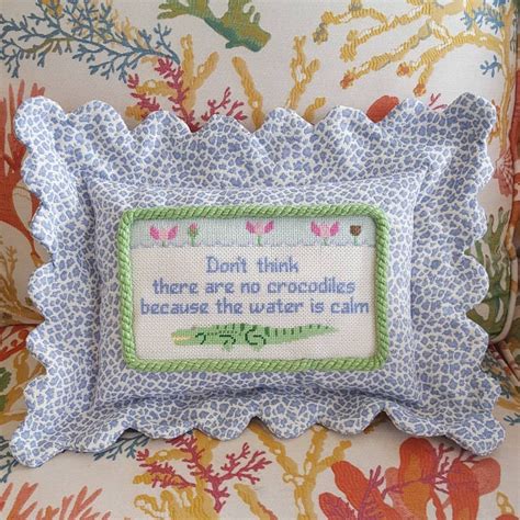 🐊🐊🐊 | Needlepoint designs, Needlepoint, Needlepoint pillows