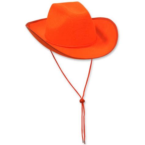 Felt Cowboy Hat Orange: Party at Lewis Elegant Party Supplies, Plastic ...