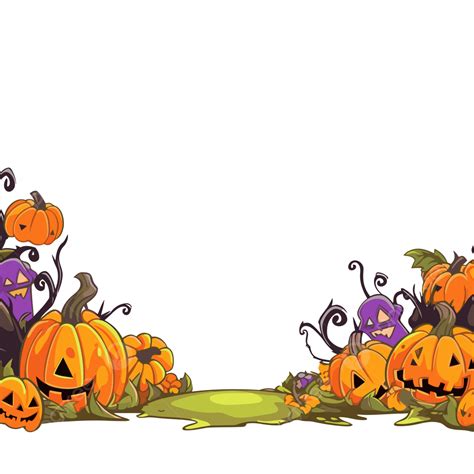 Halloween Border Clipart Fun Halloween Border With Cartoon Pumpkins Vector, Halloween Clipart ...