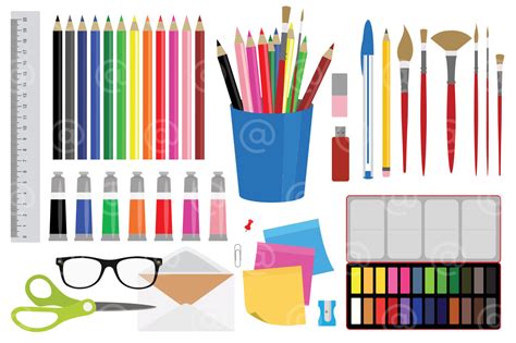 Office Stationery And Art Supplies | Education Illustrations ~ Creative Market