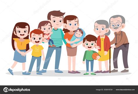 Happy family vector illustration isolated Stock Vector Image by ©colorfuelstudio #303818724