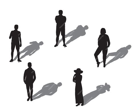 Premium Vector | Silhouette people with shadow on a white background vector