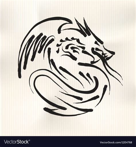 Chinese calligraphy of dragon Royalty Free Vector Image