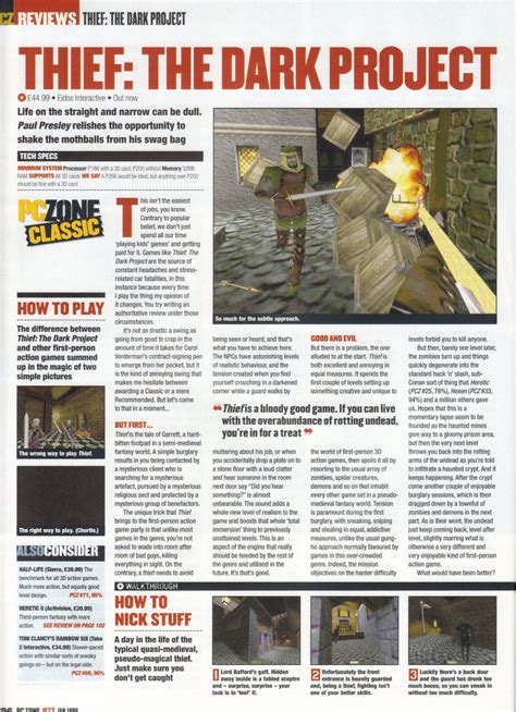 Thief : The Dark Project Review – PC Zone | Pix's Origin Adventures