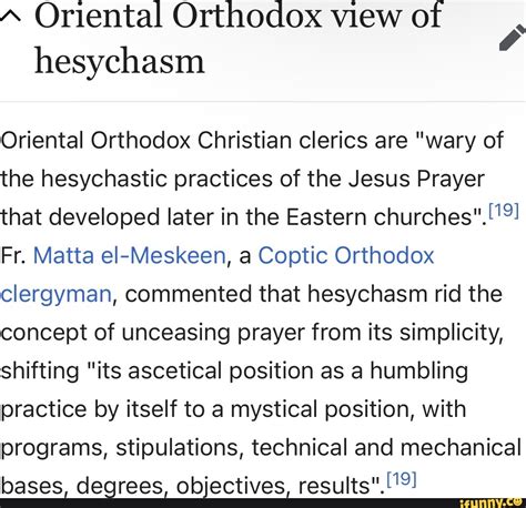 Oriental Orthodox view of hesychasm Oriental Orthodox Christian clerics ...