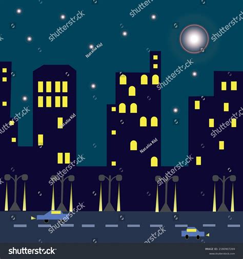 Drawing Form Night City Romance Stock Vector (Royalty Free) 2180907269 ...