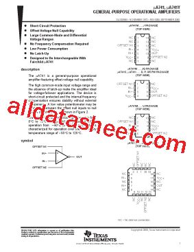 UA741 Datasheet(PDF) - Texas Instruments