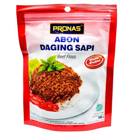 Pronas Abon Sapi Rasa Pedas - Beef Floss Chili Flavor, 100 Gram - Javanese Taste