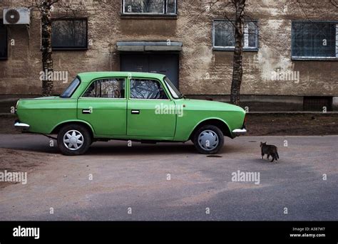 An old russian car in the border town of Narva near Russia Stock Photo - Alamy