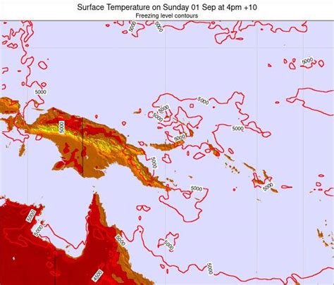 Papua New Guinea Surface Temperature on Saturday 06 Apr at 4pm +10