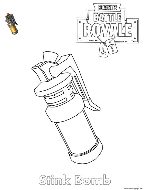 Stink Bomb Fortnite Item Coloring page Printable