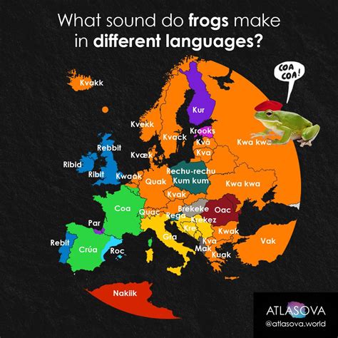 What sound do frogs make in your language? : r/MapPorn